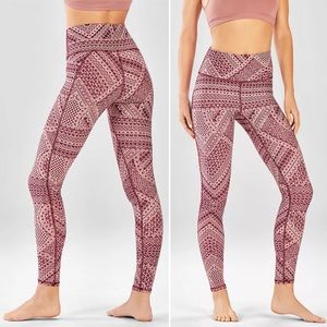 FABLETICS Define PowerHold® High-Waisted Legging in Veranda Pink Lace Pattern